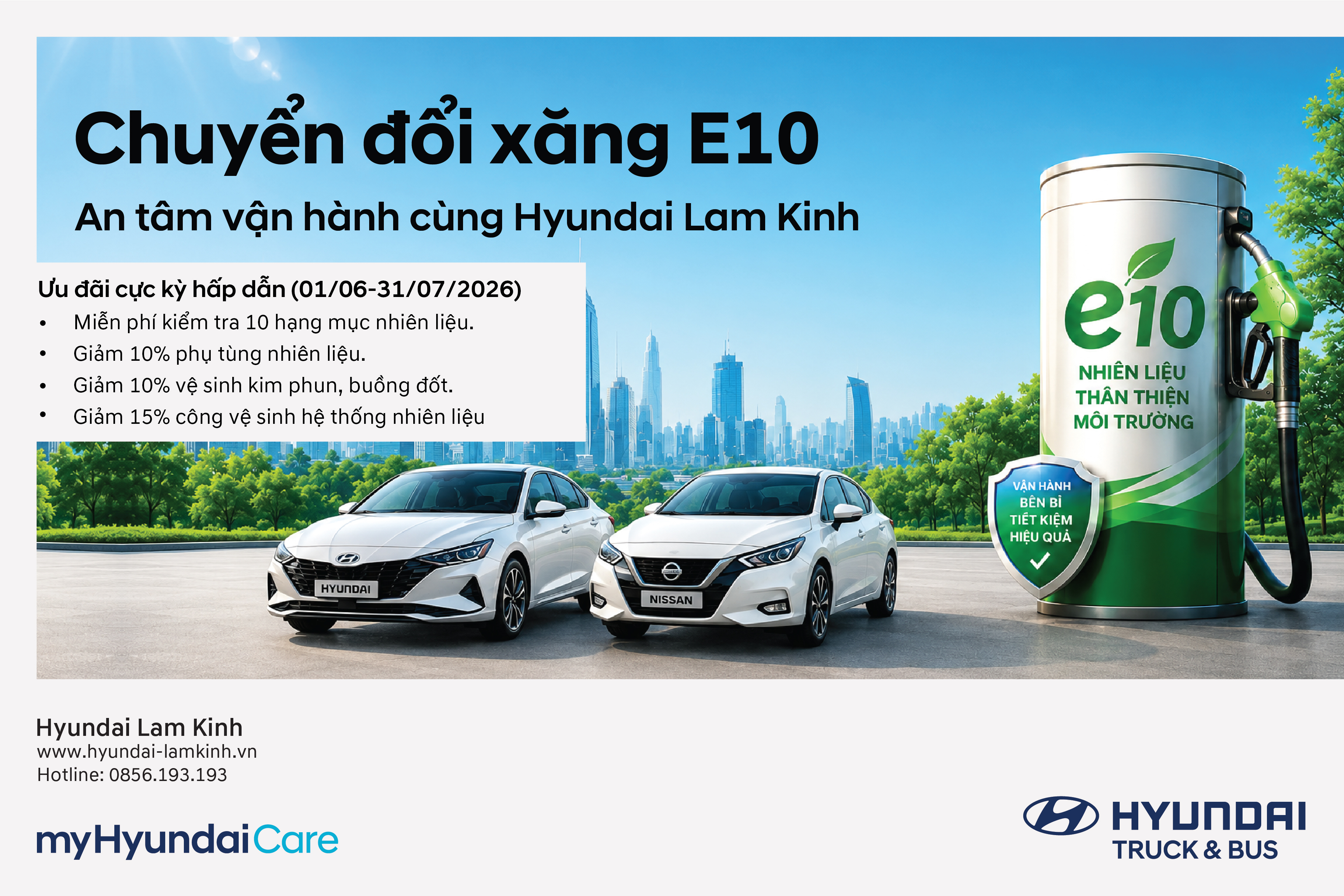 CHUYỂN ĐỔI XĂNG E10 – AN TÂM VẬN HÀNH CÙNG HYUNDAI LAM KINH